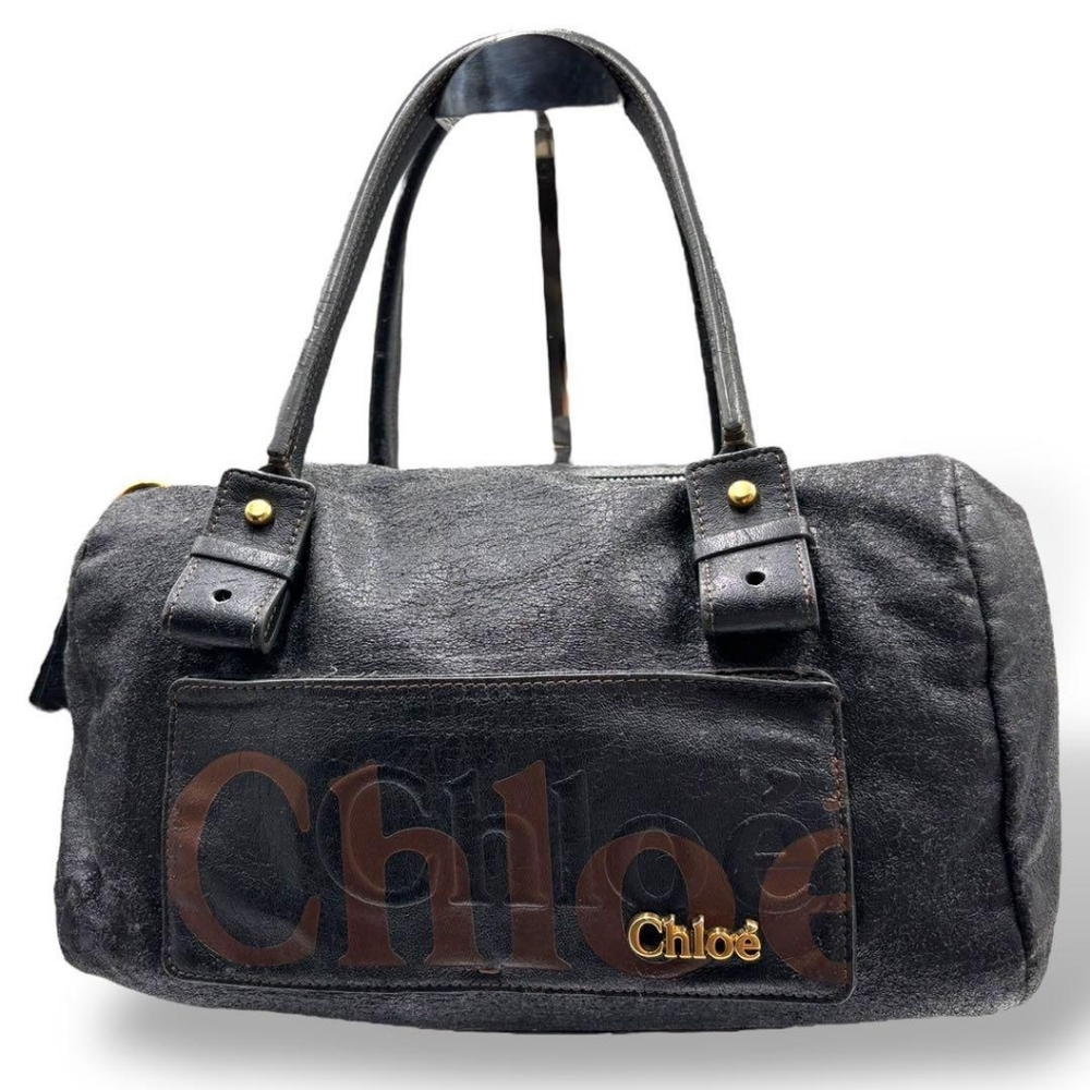 Vintage Chloe Eclipse Distressed Leather Boston Bag - Picture 2 of 11